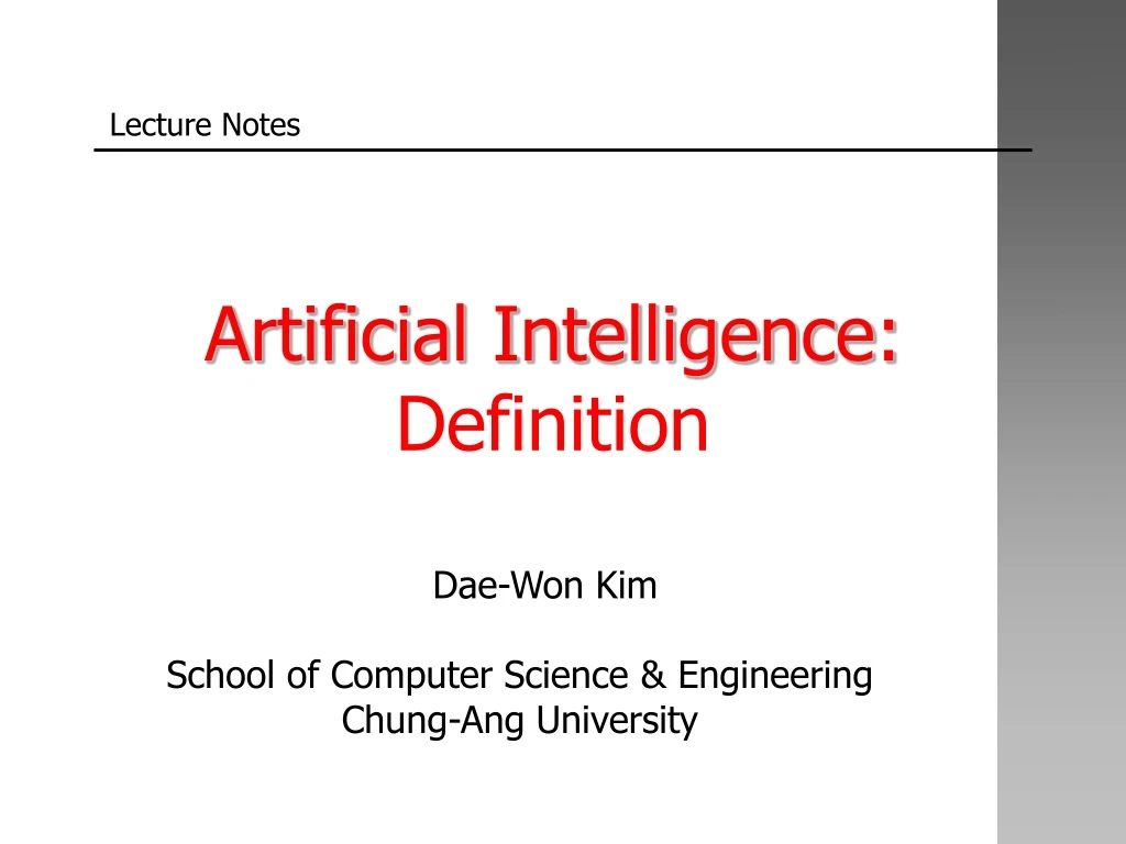 PPT - Artificial Intelligence: Definition PowerPoint Presentation, Free ...