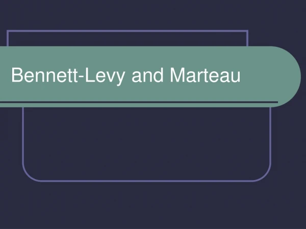 Bennett-Levy and Marteau