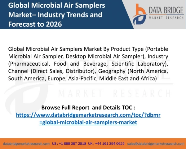Global Microbial Air Samplers Market– Industry Trends and Forecast to 2026
