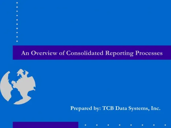 An Overview of Consolidated Reporting Processes