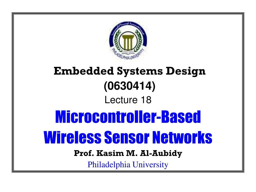 embedded systems design 0630414 lecture