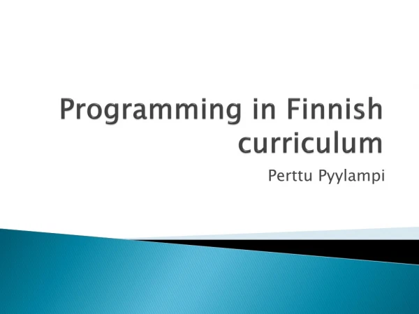 Programming in Finnish curriculum