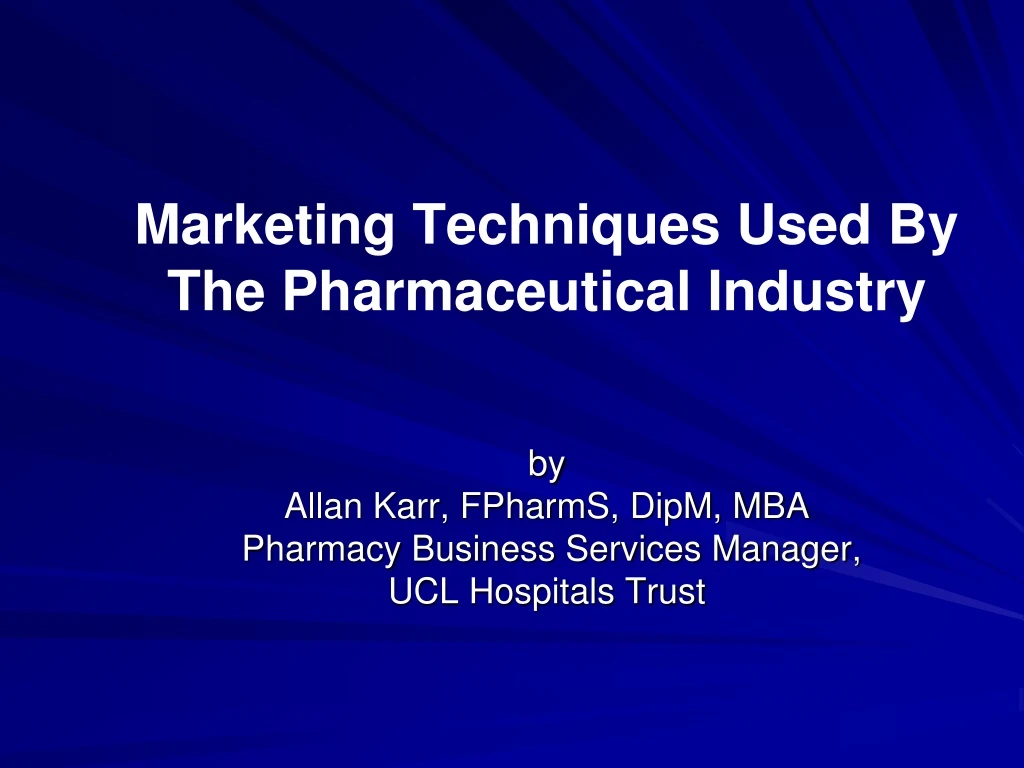 marketing techniques used by the pharmaceutical