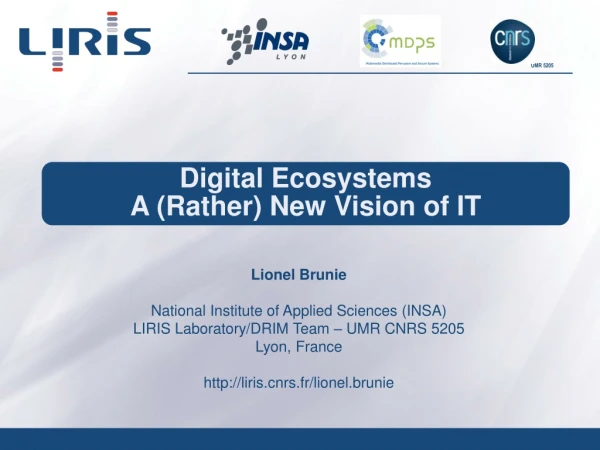 Digital Ecosystems A (Rather) New Vision of IT