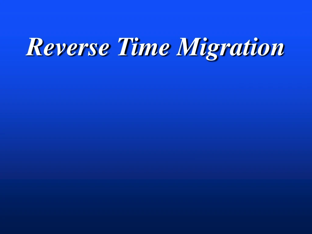 reverse time migration