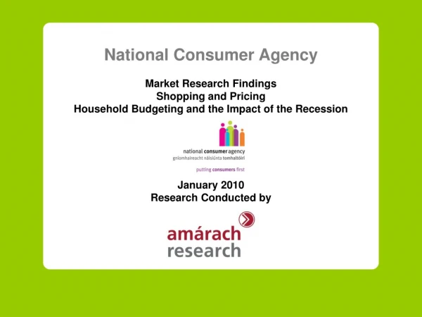 National Consumer Agency Market Research Findings Shopping and Pricing