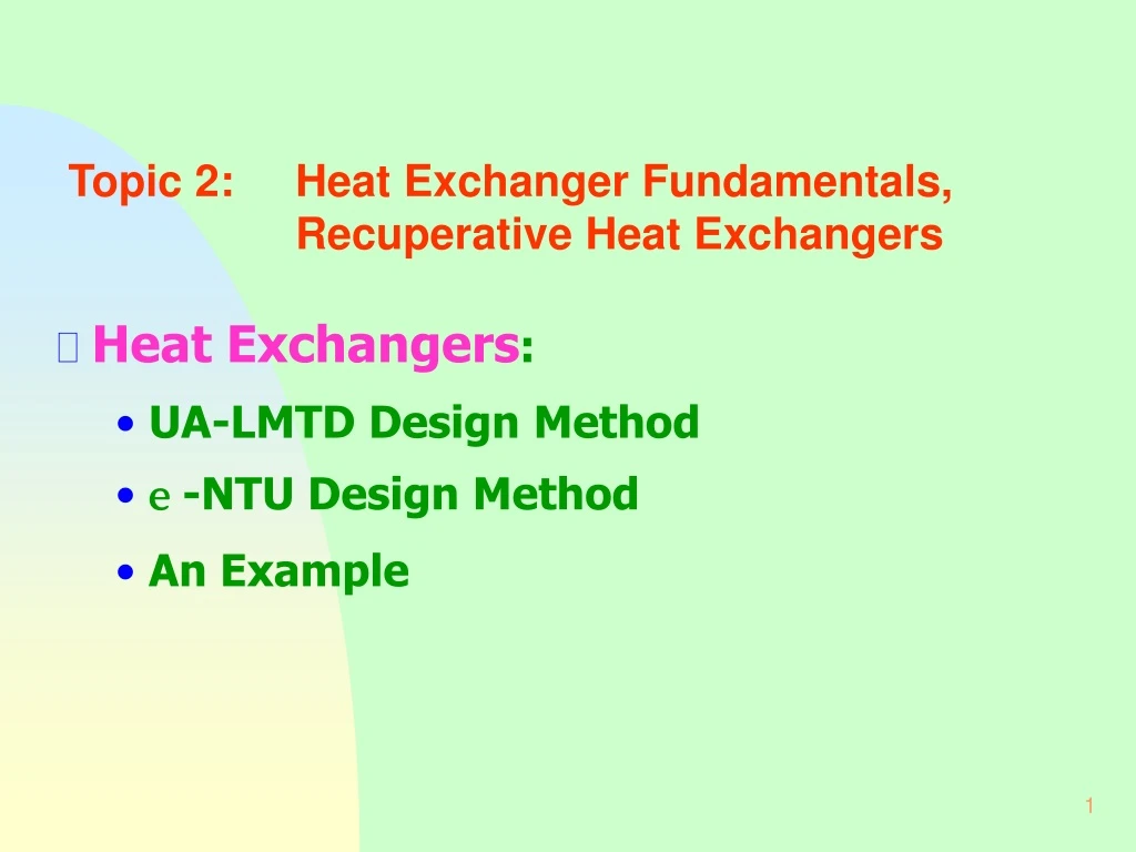 topic 2 heat exchanger fundamentals recuperative