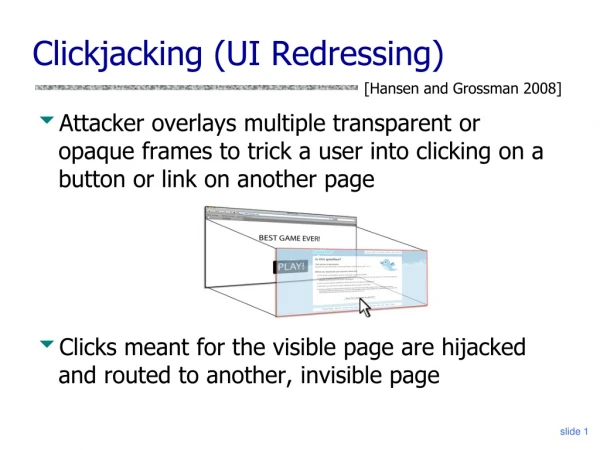 Clickjacking (UI Redressing)