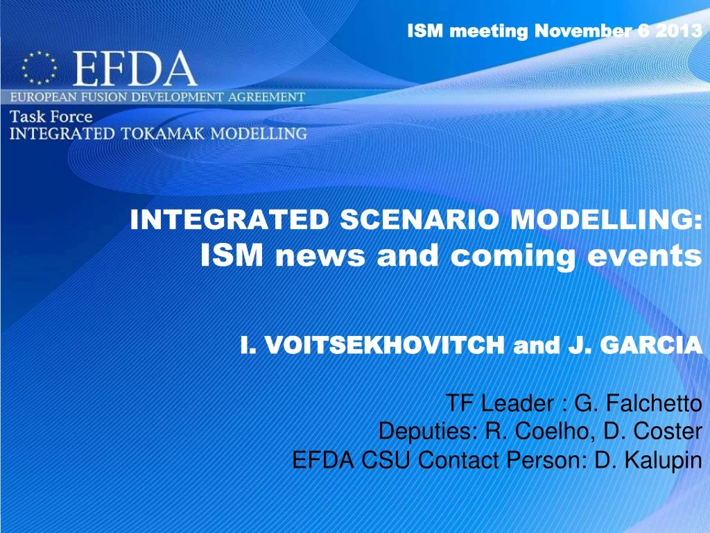 integrated scenario modelling ism news and coming