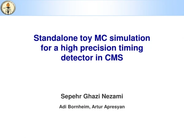 Standalone toy MC simulation for a high precision timing detector in CMS