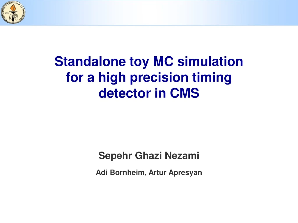 standalone toy mc simulation for a high precision timing detector in cms