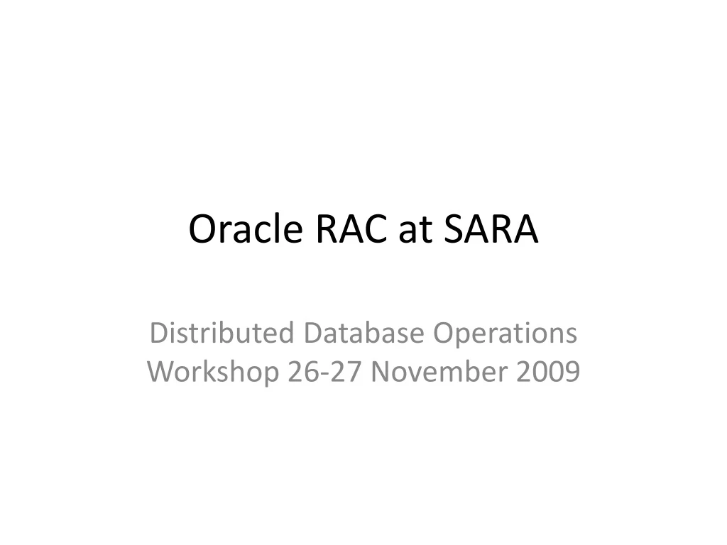 oracle rac at sara