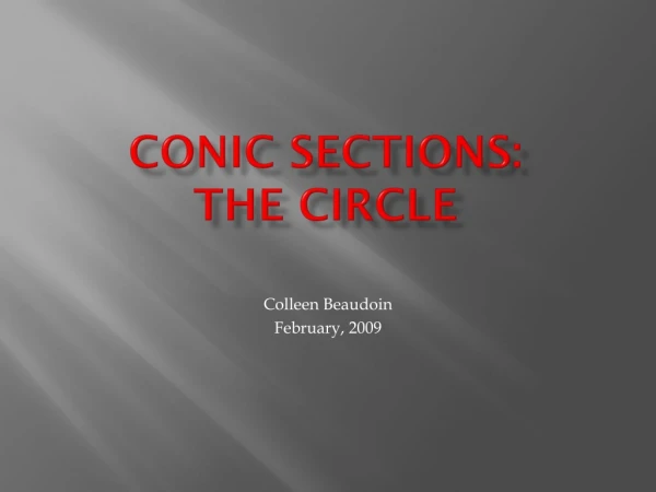 Conic Sections: The Circle