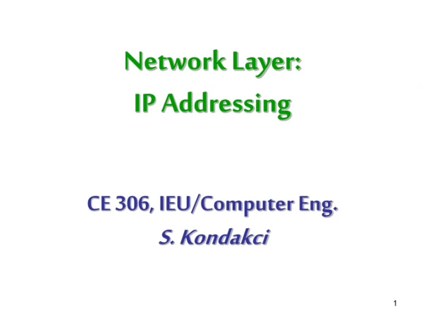 Network Layer: IP Addressing