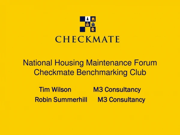 National Housing Maintenance Forum Checkmate Benchmarking Club