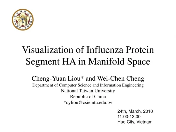 Visualization of Influenza Protein Segment HA in Manifold Space