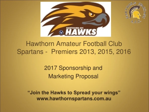 Hawthorn Amateur Football Club Spartans - Premiers 2013, 2015, 2016