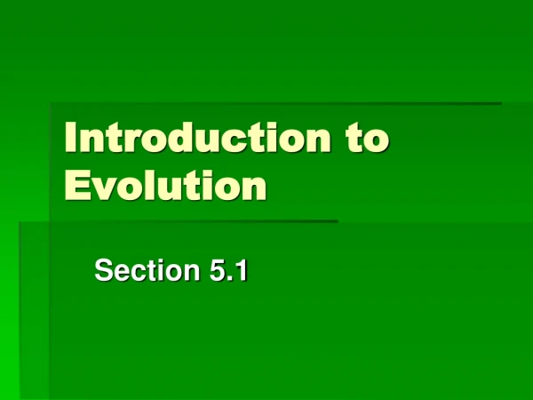 Introduction to Evolution