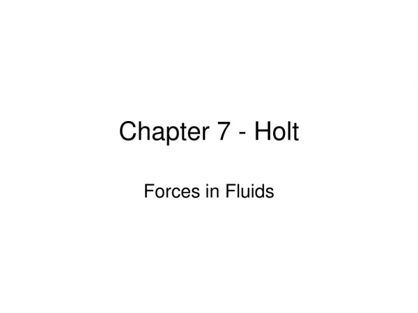 Chapter 7 - Holt