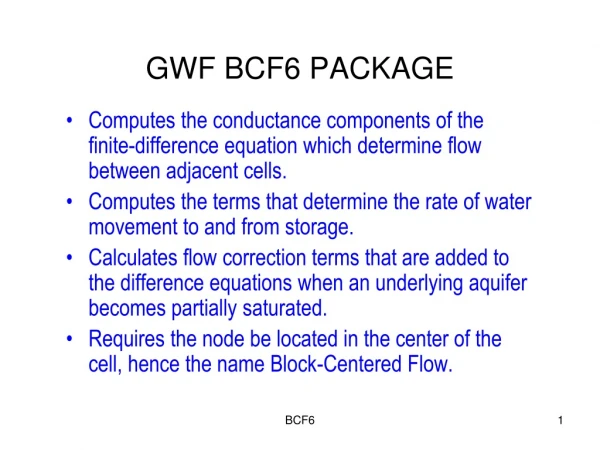 GWF BCF6 PACKAGE