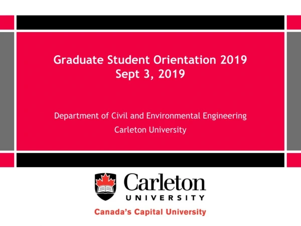 Graduate Student Orientation 2019 Sept 3, 2019