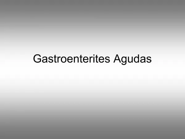 Gastroenterites Agudas