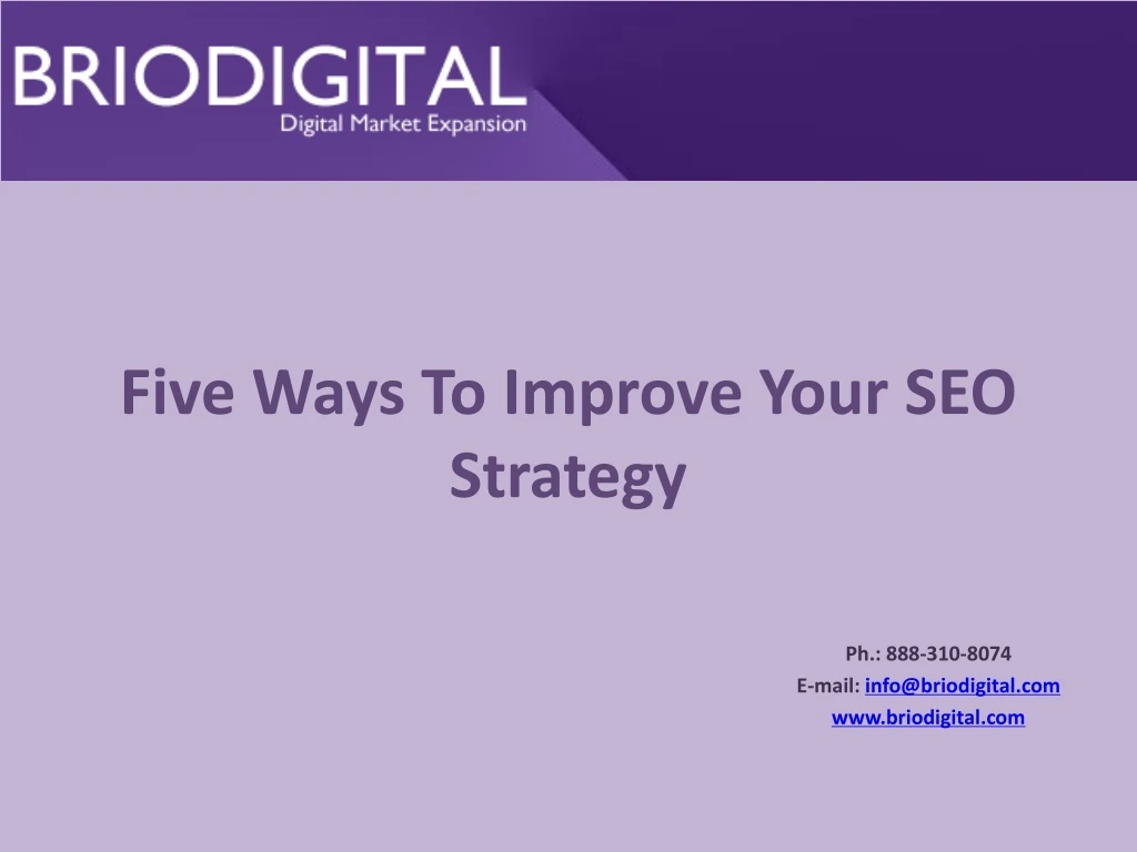 five ways to improve your seo strategy