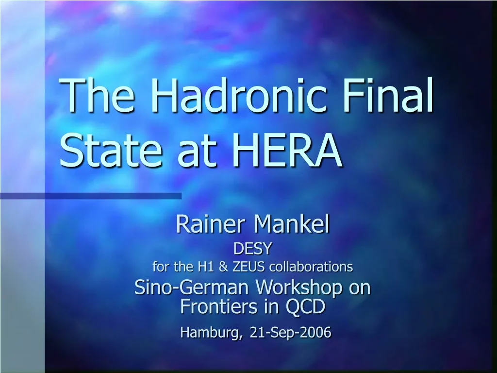 the hadronic final state at hera