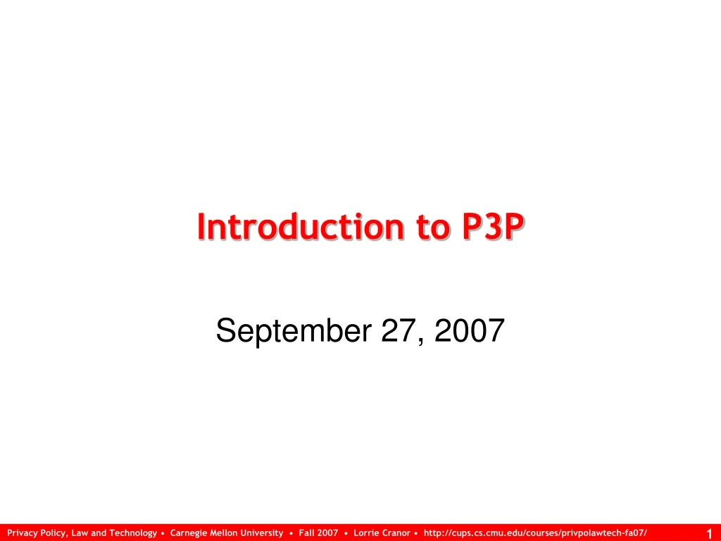 introduction to p3p