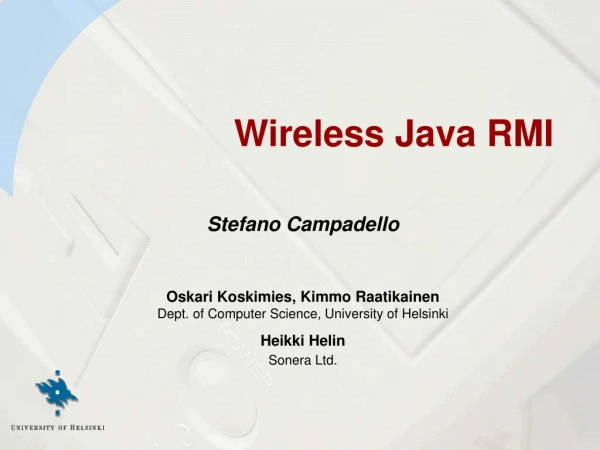 Wireless Java RMI