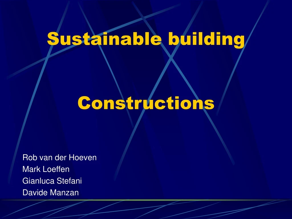 sustainable building constructions