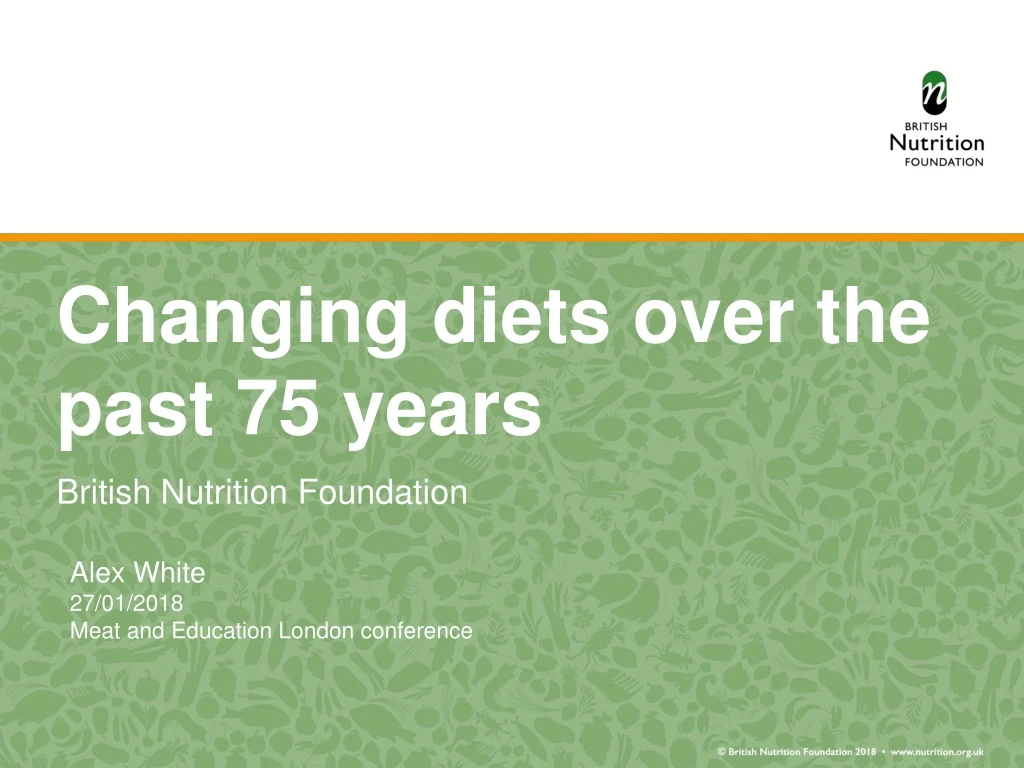 changing diets over the past 75 years
