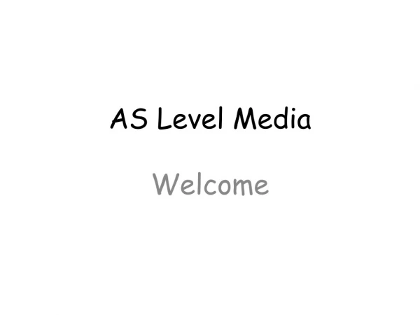 AS Level Media