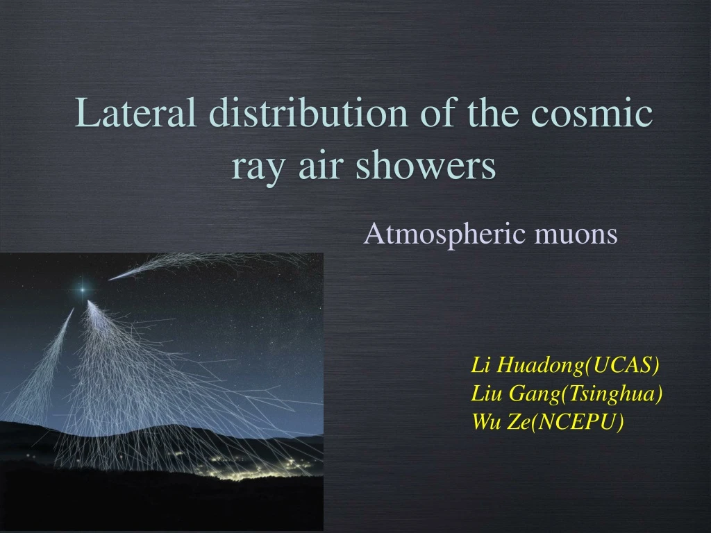 lateral distribution of the cosmic ray air showers