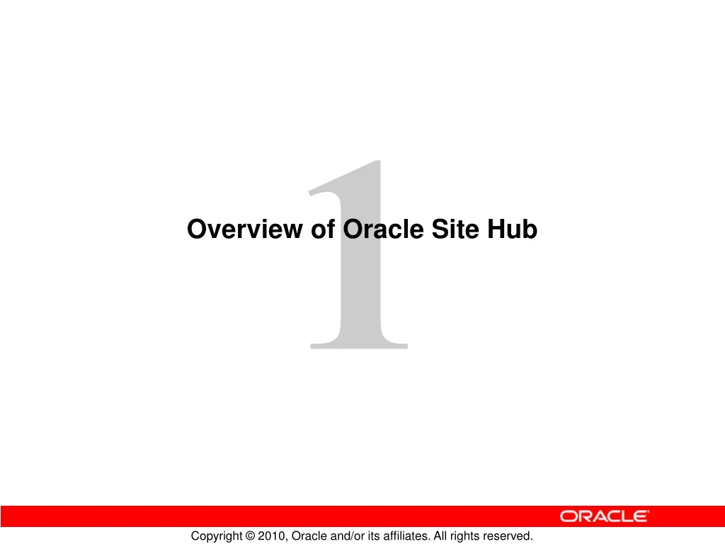 overview of oracle site hub