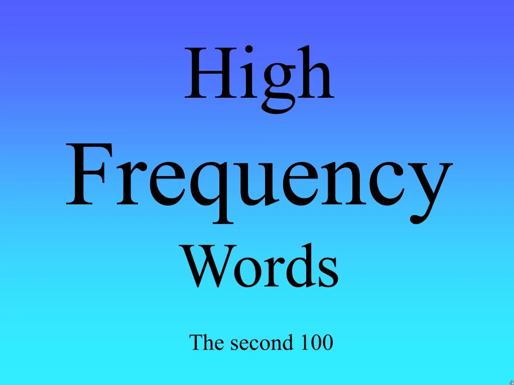 high frequency words