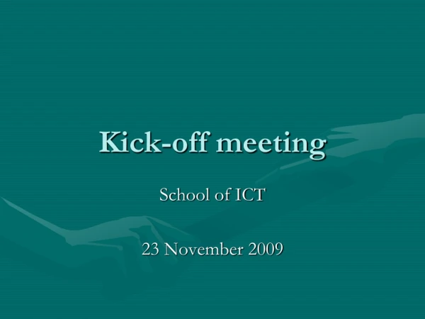Kick-off meeting