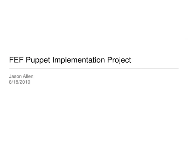 FEF Puppet Implementation Project