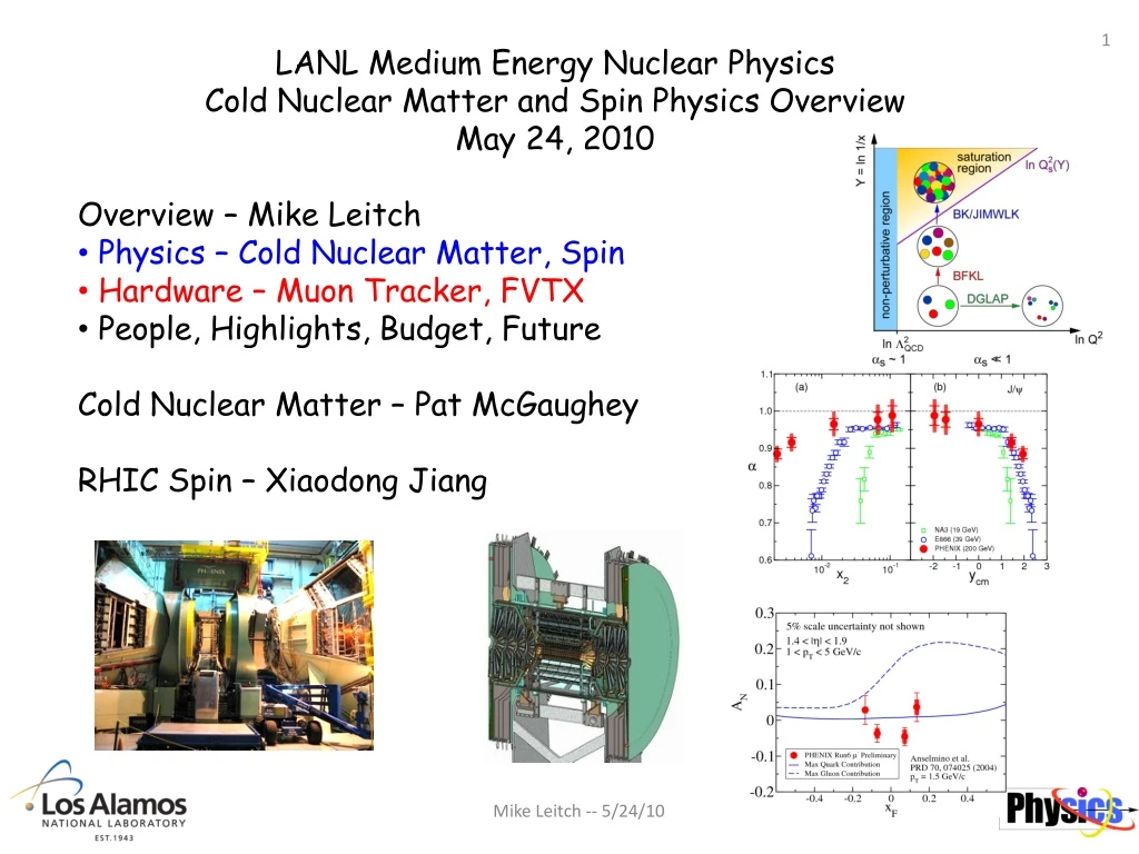 lanl medium energy nuclear physics cold nuclear