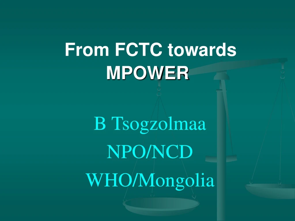 from fctc towards mpower