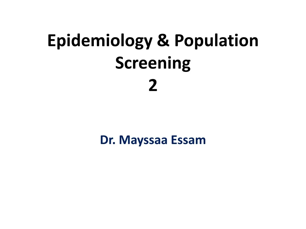 epidemiology population screening 2