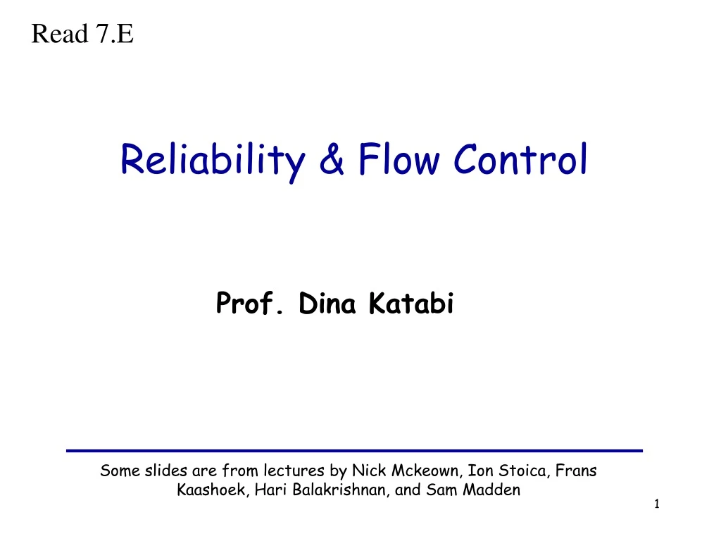 reliability flow control
