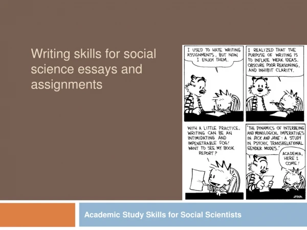 Writing skills for social science essays and assignments