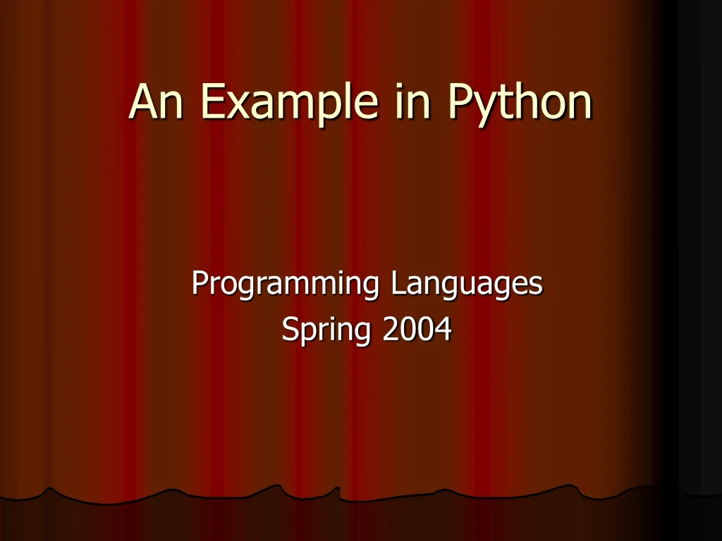 an example in python