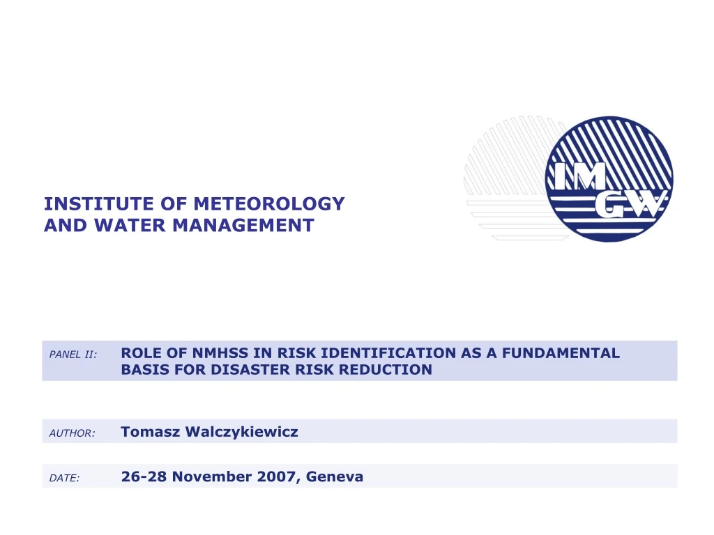 institute of meteorology and water management