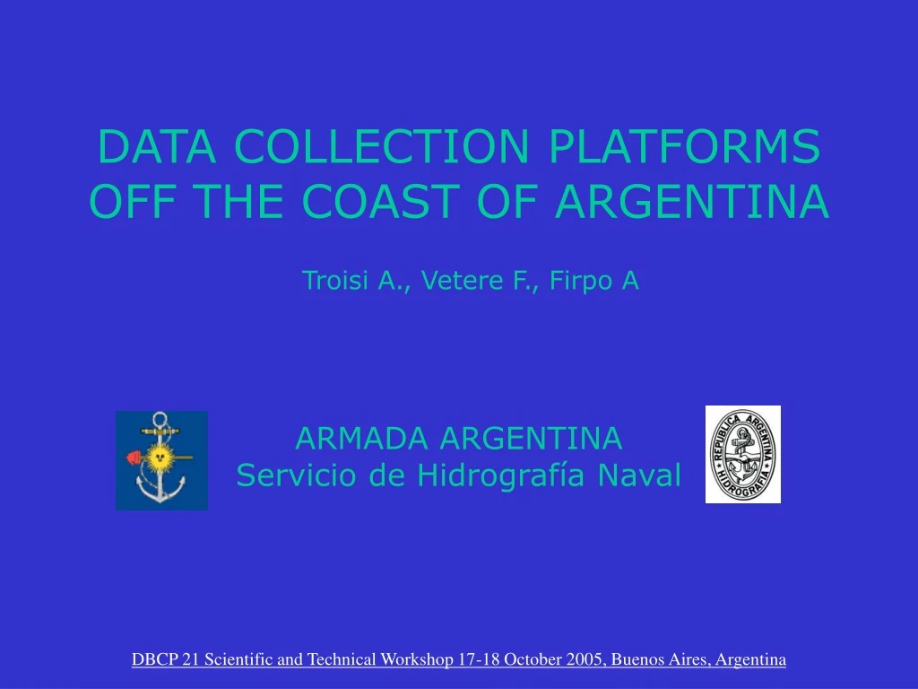 data collection platforms off the coast of argentina