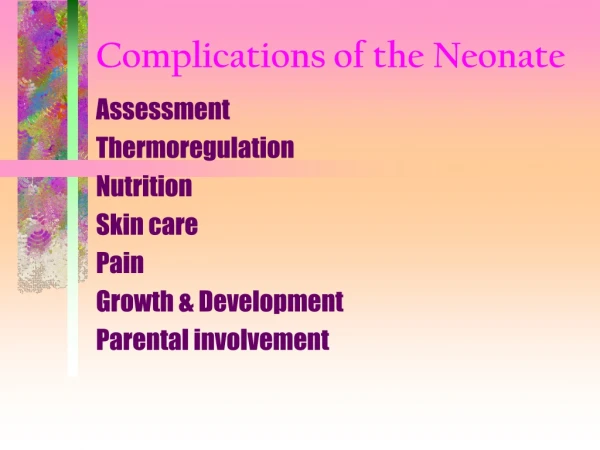 Complications of the Neonate