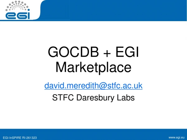 GOCDB + EGI Marketplace