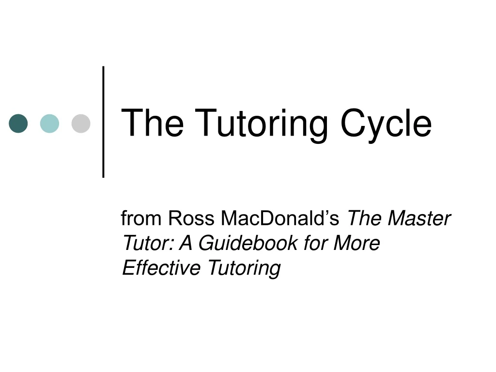 the tutoring cycle