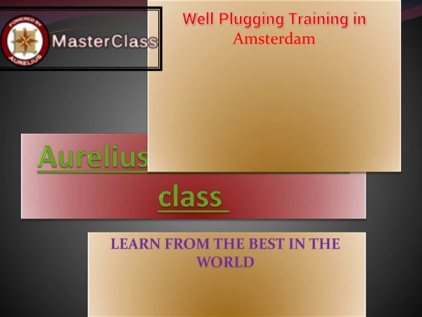 WELL PLUGGING TRAINING in Amsterdam